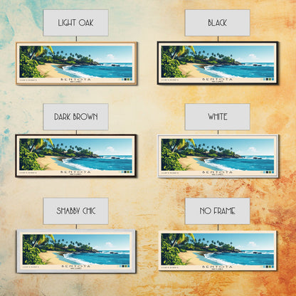 Bentota, Sri Lanka Panoramic Beach Print, Vacation Gift, Sri Lanka Wall Art, Framed Canvas Print, Framed Beach Painting