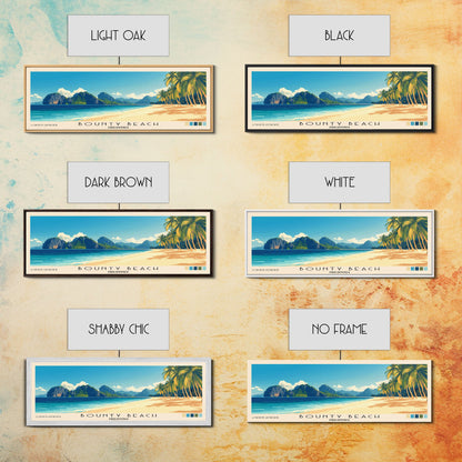 Bounty Beach, Philippines Panoramic Beach Print, Vacation Gift, Philippines Wall Art, Beach Painting, Beach Decor, Beach Painting