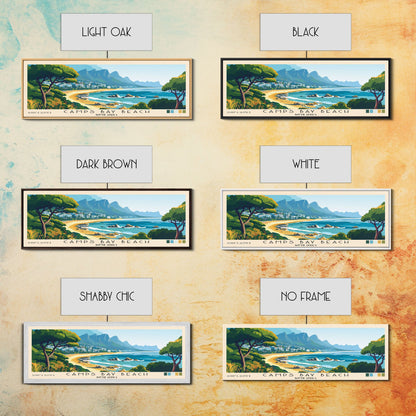 Camps Bay Beach, South Africa Panoramic Beach Print, Vacation Gift, South Africa Wall Art, Framed Canvas Print, Framed Beach Painting