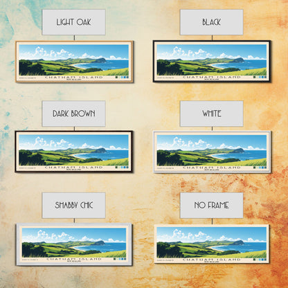 Chatham Island, New Zealand Panoramic Print, Vacation Gift, New Zealand Wall Art, Beach Painting, Beach Decor, Beach Or Lakehouse Art