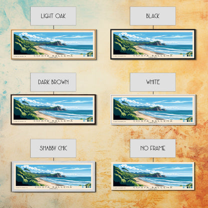 Costa Ballena, Costa Rica Panoramic Beach Print, Vacation Gift, Costa Rica Wall Art, Framed Canvas Print, Framed Beach Painting