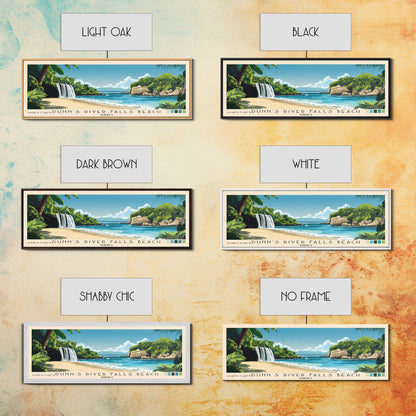 Dunn’s River Falls Beach, Jamaica Panoramic Beach Print, Vacation Gift, Jamaica Wall Art, Beach Painting, Beach Decor, Beach Painting