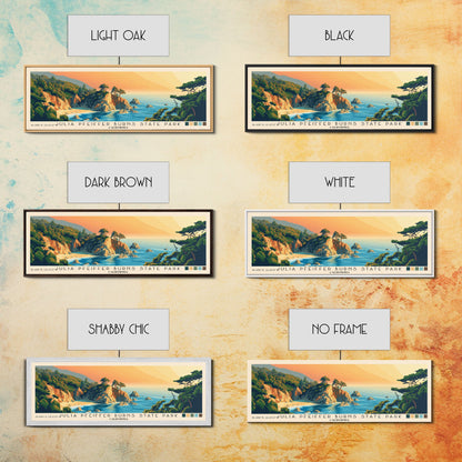 Julia Pfeiffer Burns State Park, California Panoramic Print, Vacation Gift, California Wall Art, Beach Painting, Beach Decor, Large Wall Art, Wood Frame Art