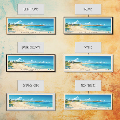 Long Island, Bahamas Panoramic Beach Print, Vacation Gift, Bahamas Wall Art, Beach Painting, Beach Decor, Beach Painting