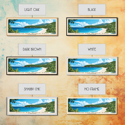 Smith Bay Beach Park, US Virgin islands Panoramic Print, Vacation Gift, US Virgin islands Wall Art, Vacation Wall Art, Vacatation Memories, Beach Decor, Beach Or Lakehouse Art