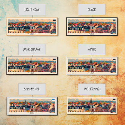 Tartu Estonia Wall Art, Panoramic Travel Poster, Panoramic Framed Canvas Print, City Wall Art, Wall Hanging Home Decor, Travel Art