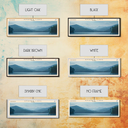 Amanka Lake Panoramic Framed Canvas Print, Lake House Art, Rustic Decor, Travel Poster, Scenic Artwork, Home Decoration