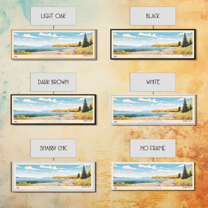 Lake Superior MinnesotaWisconsinMichigan Framed Canvas Print, Panoramic Wall Art, Midcentury Modern, Pop Art, Living Room Decor, Travel Poster, Lake House Art