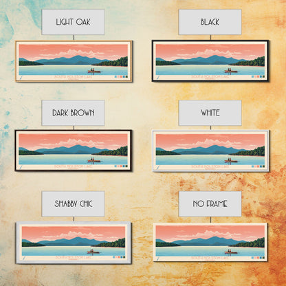 South Holston Lake, Virginia Framed Canvas Print, Lake House Art, Midcentury Modern Decor, Pop Art, Travel Poster, Living Room Wall Art