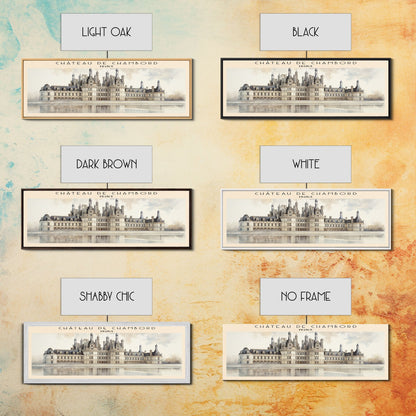 Château de Chambord Travel Poster Print, Framed Canvas Print, COUNTRY Travel Art, Wood Framed Art, Wall Hanging, Home Decor
