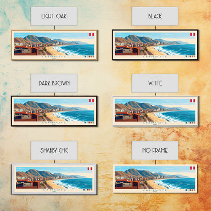 Chimbote, Peru Panoramic Travel Poster Canvas Print, Chimbote, Peru Painting, Peru Art, Chimbote Travel Art, Living Room Painting