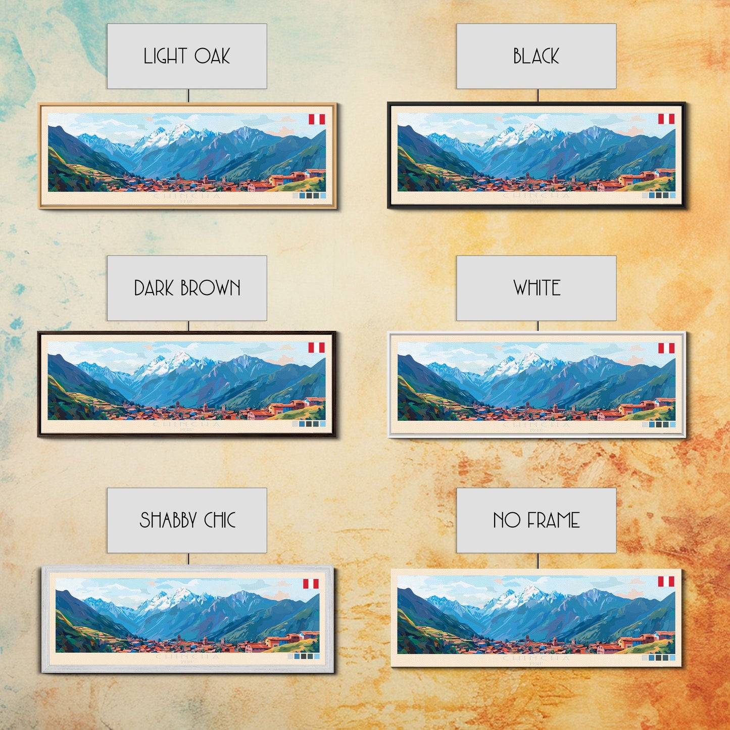 Chincha, Peru Travel Poster Panoramic Canvas Print, Chincha, Peru Painting, Peru Art, Chincha Travel Art, Guest Room Painting