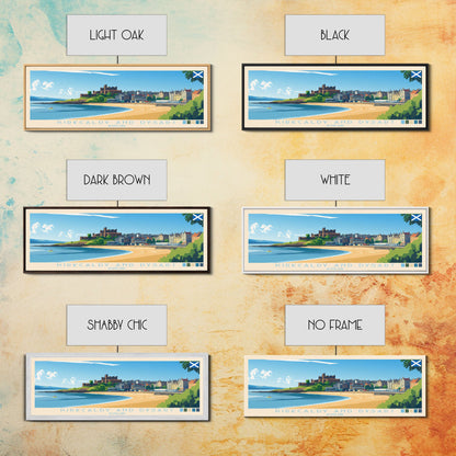 Kirkcaldy and Dysart, Scotland Travel Poster Panoramic Canvas Print, Kirkcaldy and Dysart, Scotland Painting, Scotland Art, Kirkcaldy and Dysart Travel Art, Guest Room Painting