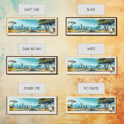 Nakuru, Kenya Travel Poster Panoramic Canvas Print, Nakuru, Kenya Painting, Kenya Art, Nakuru Travel Art, Guest Room Painting