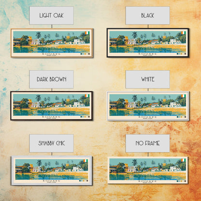 Bouake, Ivory Coast Panoramic Canvas Print, Bouake, Ivory Coast Painting, Ivory Coast Art, Bouake Travel Poster, Travel Art, Guest Room Painting