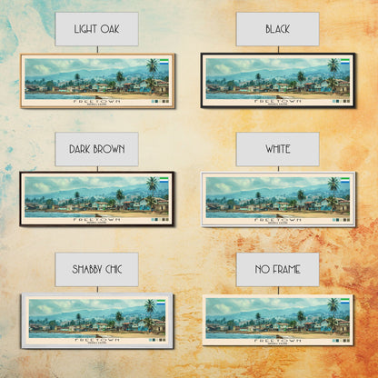 Freetown, Sierra Leone Panoramic Canvas Print, Freetown, Sierra Leone Painting, Sierra Leone Art, Freetown Travel Poster, Travel Art, Living Room Painting