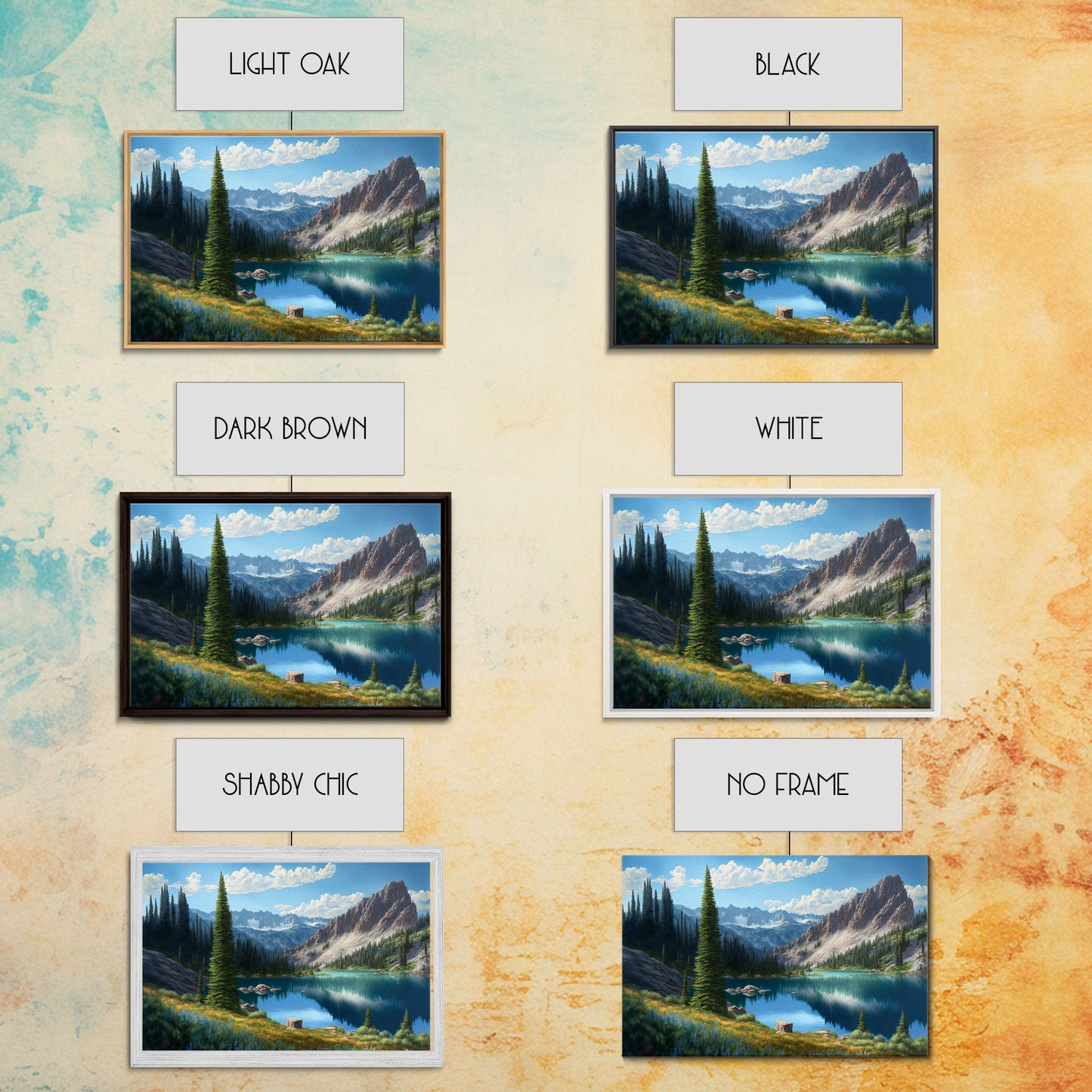 Calm and Serene Landscape Painting, Framed Canvas Print, Canvas Art, Framed wall decor, living room wall art, Pine Tree Lake