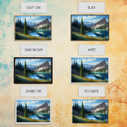 Calm and Serene Landscape Painting, Framed Canvas Print, Canvas Art, Framed wall decor, living room wall art, Pine Tree Lake