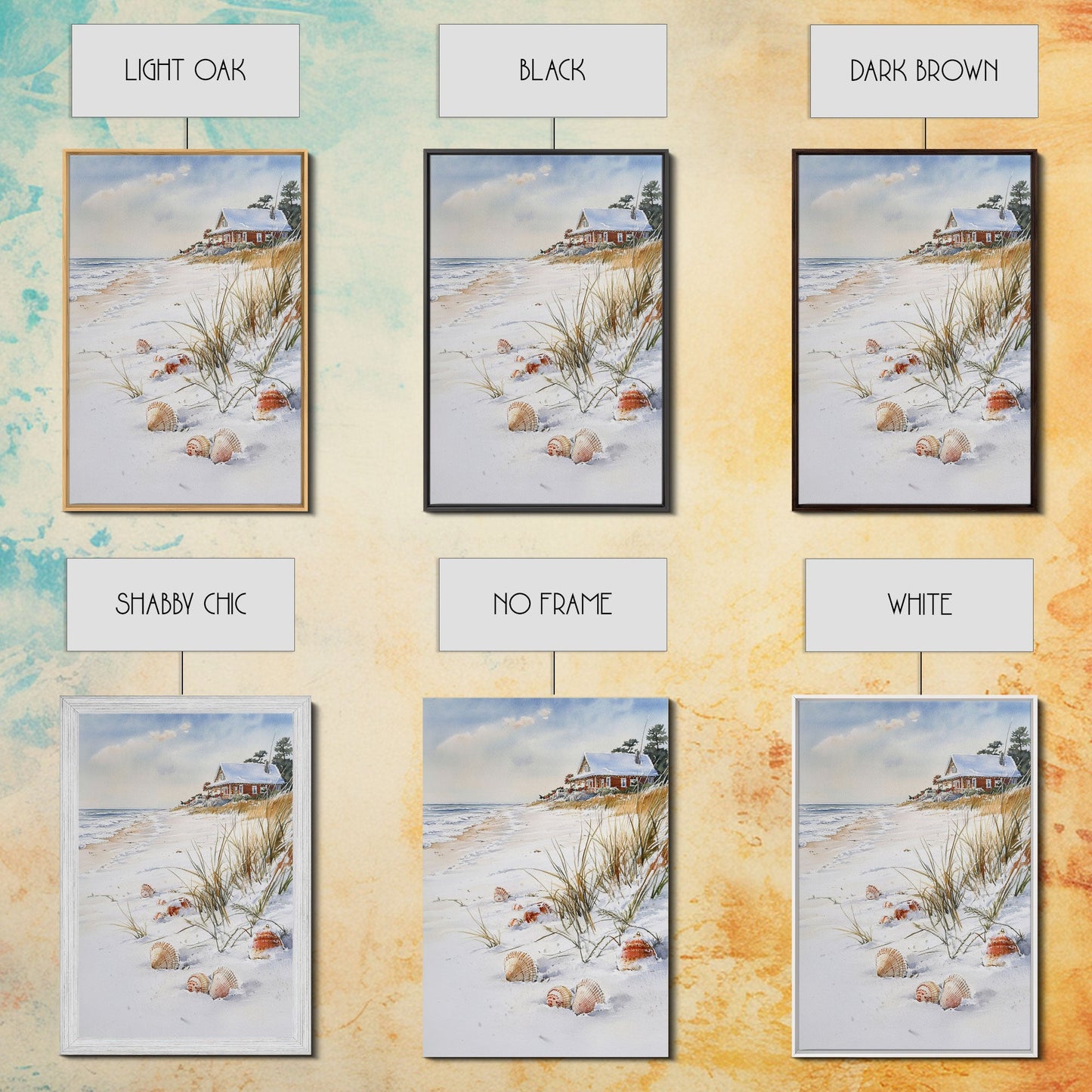 Christmas On A Snow Capped Beach, Wood Framed Wall Art, Rustic Christmas Decor, Tropical / nautical Christmas Art