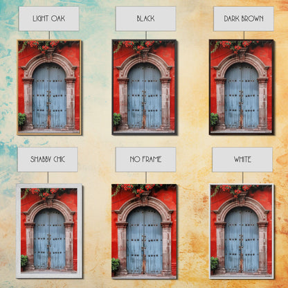 Change1 Indian Wall Art, Colorful Indian Doors, Framed Canvas Print, Painting Print, Traditional Hindu Architecture, Ready To Hang