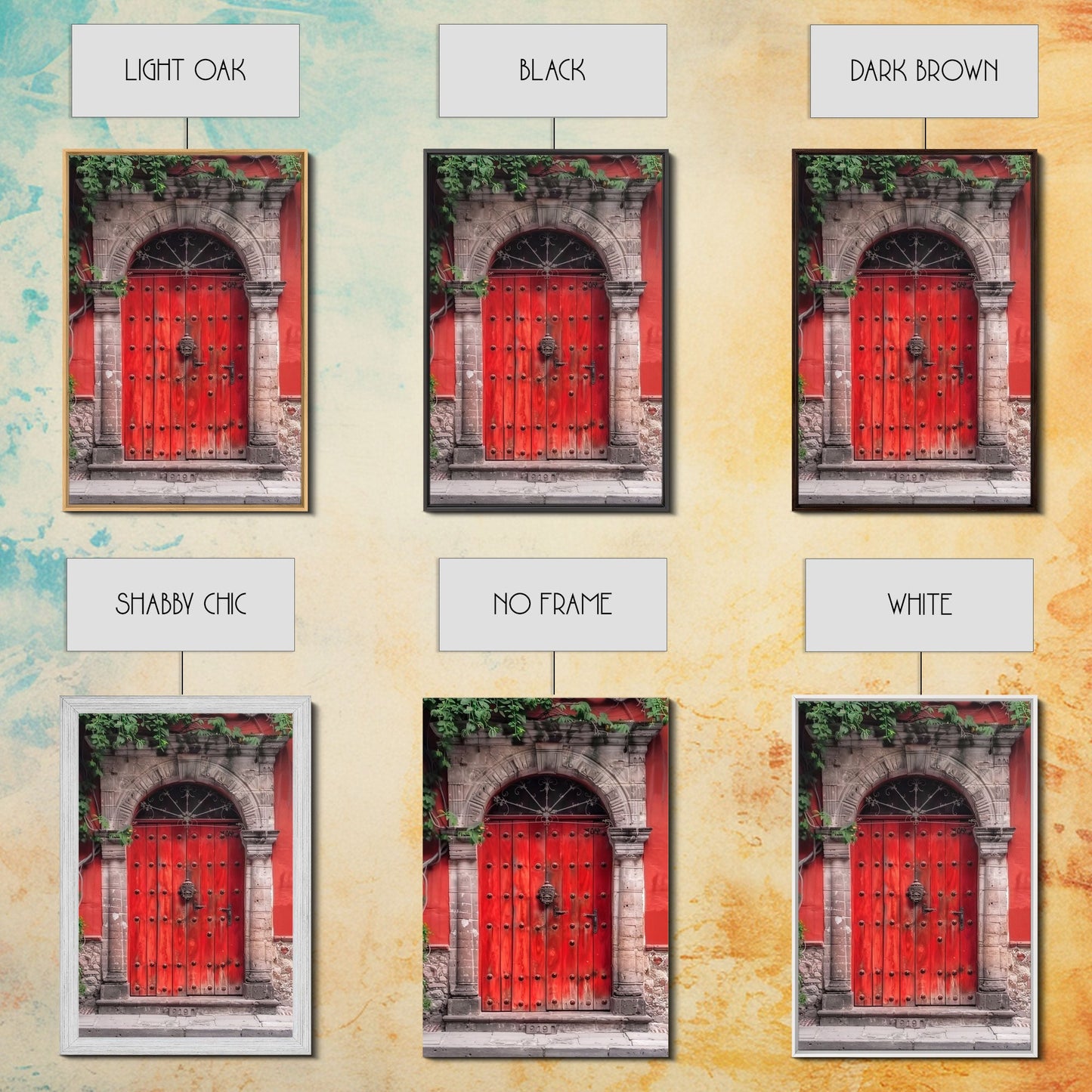 Change1 Mexican Wall Art, Framed Canvas Print, Old Town Mexico Architecture Wall Art, Framed Art