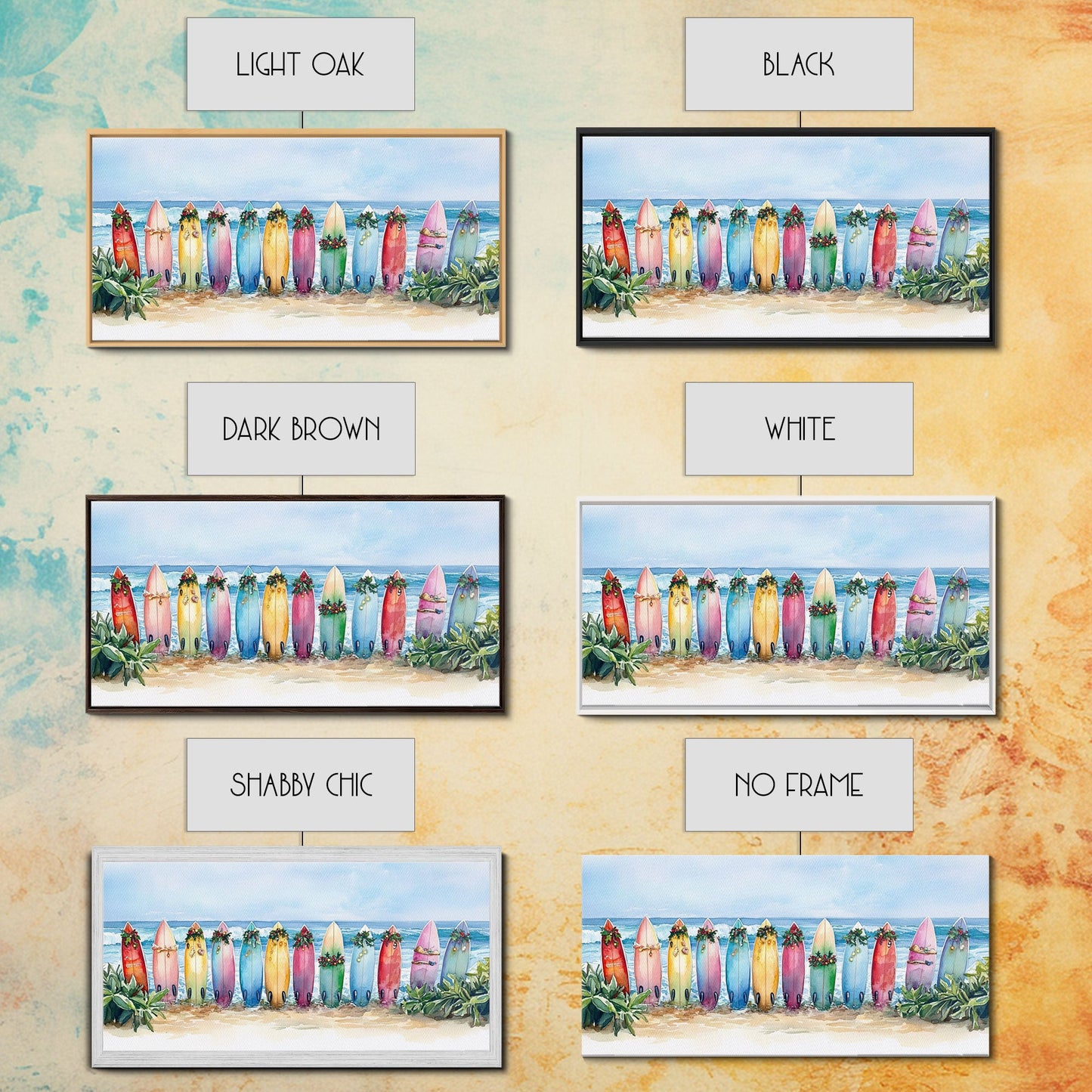 Tropical Christmas decor, beach Christmas decor, Christmas beach art, canvas print, Christmas wall art, beach Christmas