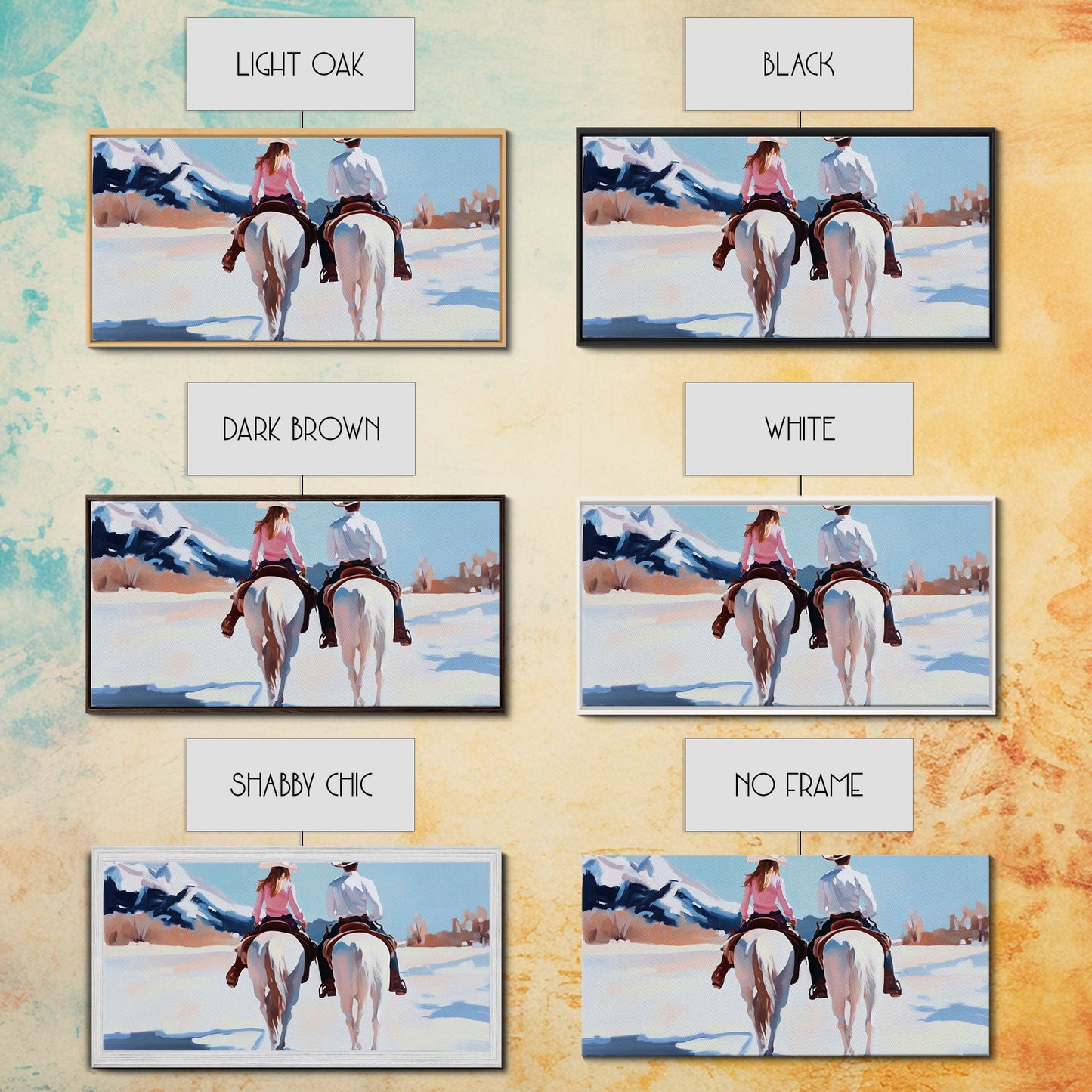 Portrait of cowboy amidst corn stalks, sunset skies, Framed Canvas Print, bold western art, autumn harvest season wall piece, fall farmhouse