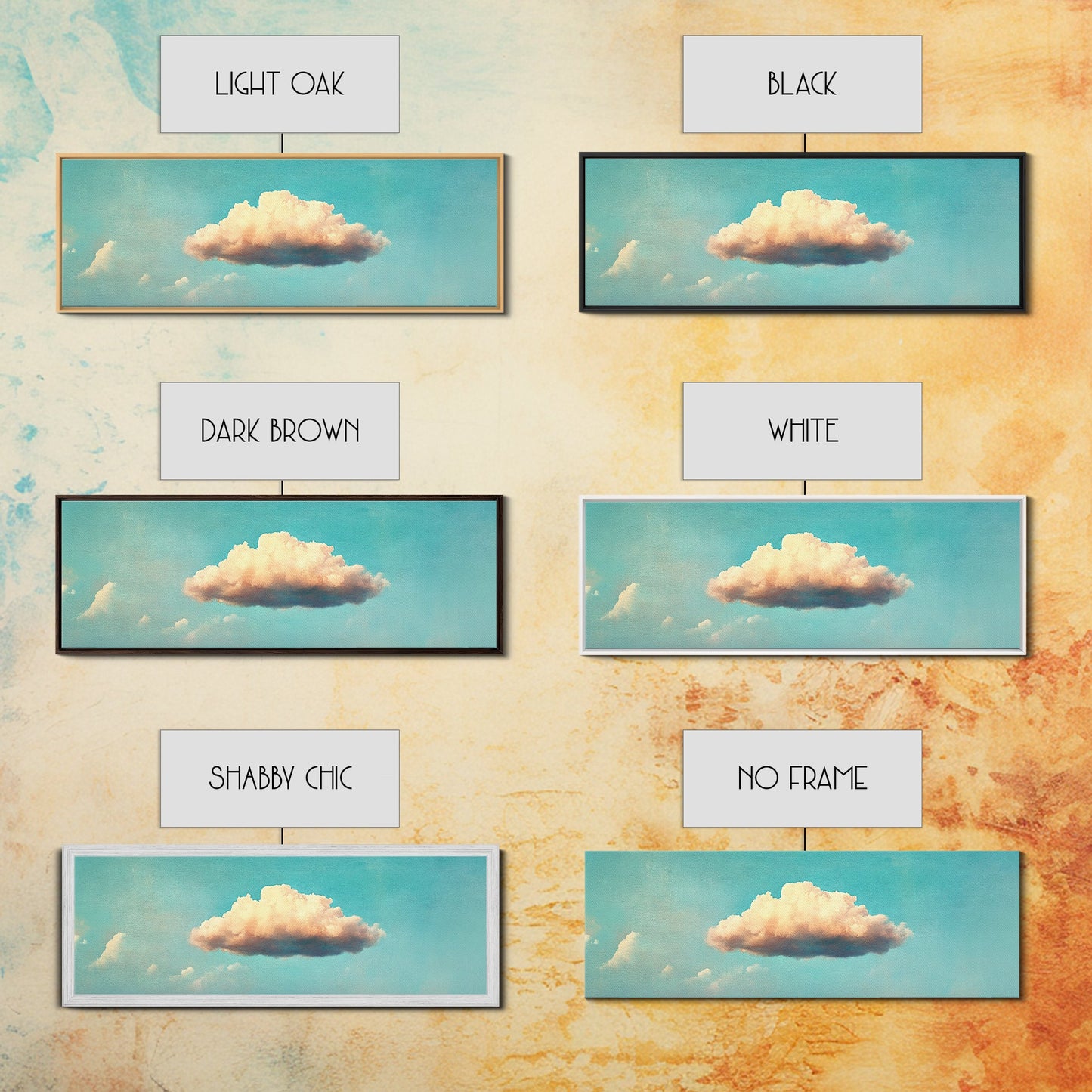 Clouds Wall Art - Living Room Canvas Print - Cloud Decor - Cloudy Sky - Signs For Home / Extra Large Wall Art / Large Horizontal Art