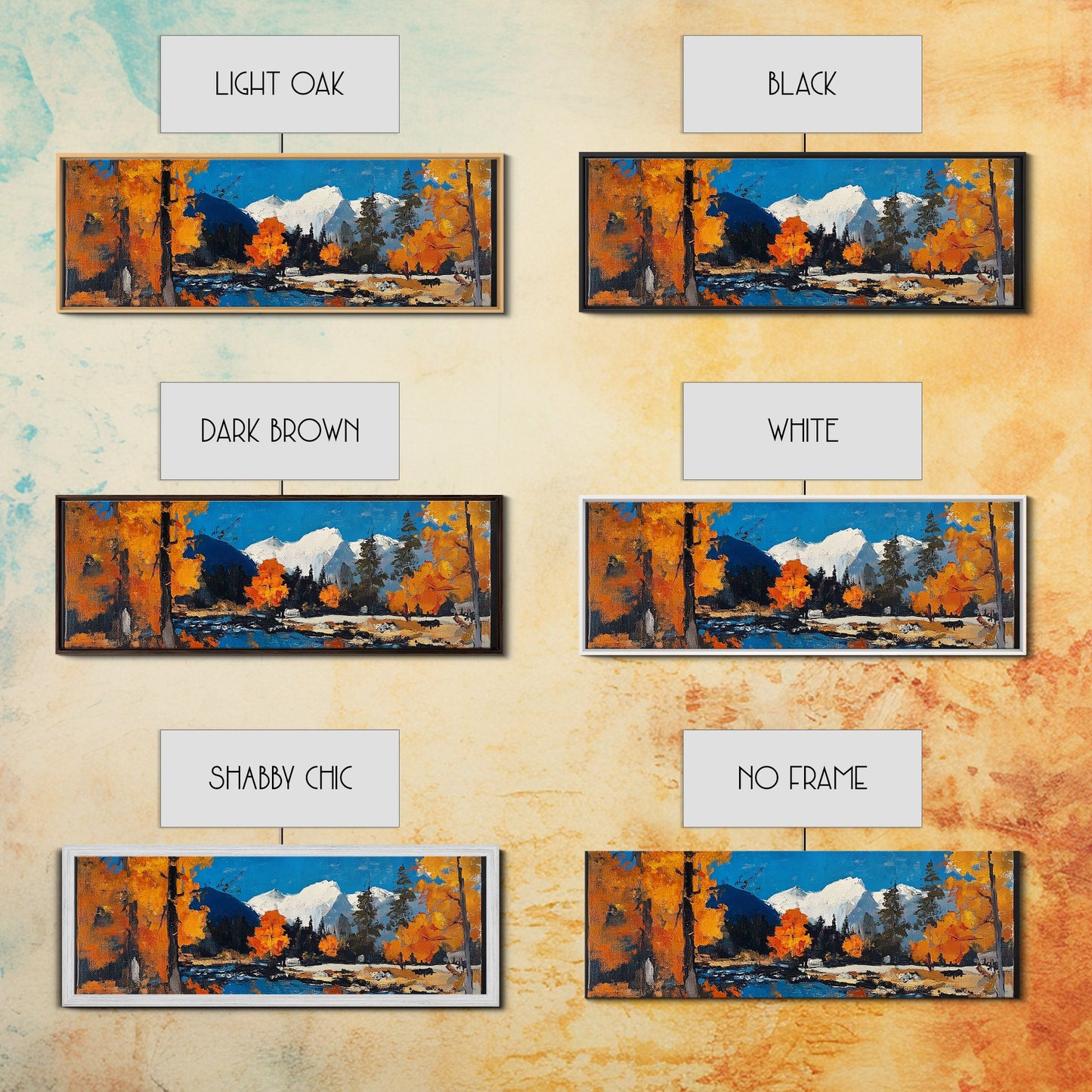 Landscape Wall Art Framed - Horizontal Landscape Print - Fall landscape Painting - Panoramic Landscape Wall Art - Woodlands Painting - Nature Art