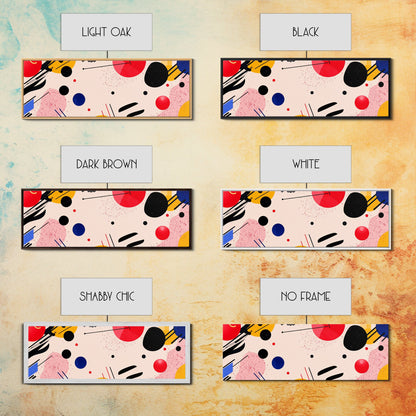 Retro 1990s Inspired Wall Art, Framed Canvas Print, Pink and Cerise Geometric Shapes, Boho Abstract Art, Modern Art / Home Decor