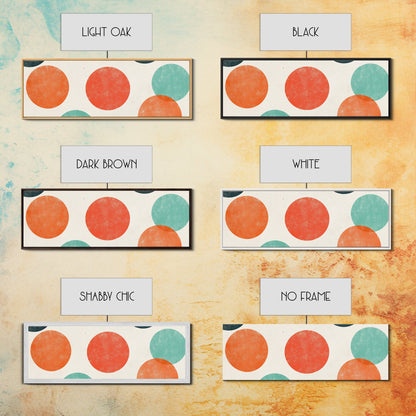 Orange and Green Wabi Sabi Wall Art, Framed Canvas Print, Abstract Wall Art, Minimalist / Neutral Circles Extra Wide Art