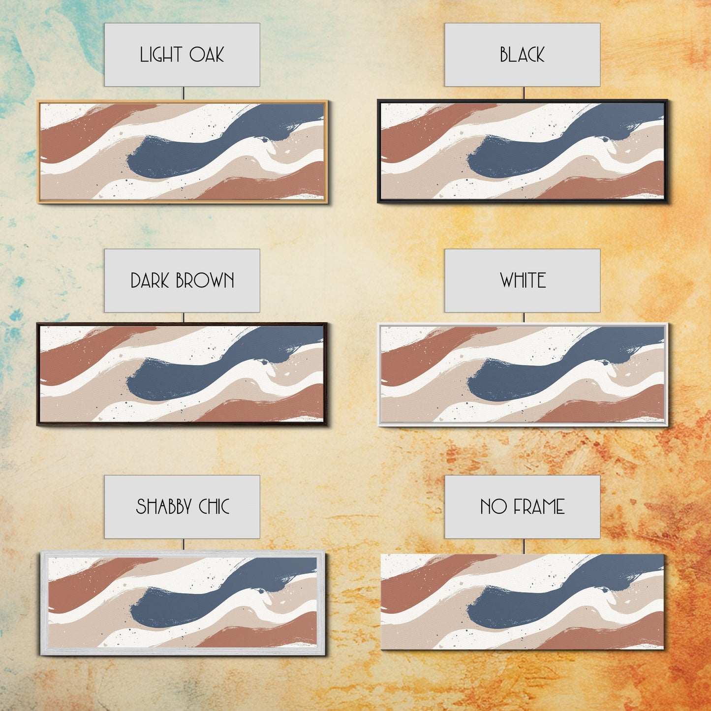 MCM Artwork - Abstract Art - Framed Canvas Print - Wood Framed Mid Century Modern Art - Large Geometric Art, Paint Splotches