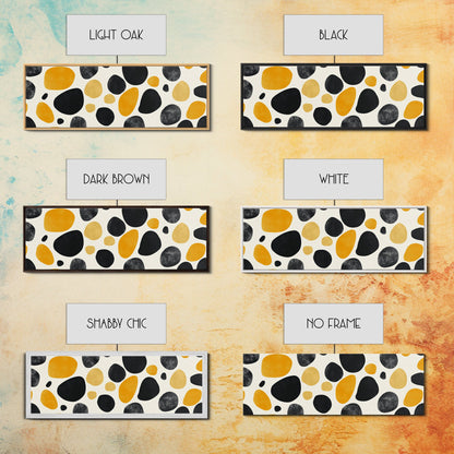 Stones In A River Bed, Frames Canvas Print, Black, Gold and White Abstract Painting Print, Modern Home Decor, Mid Century Modern Wall Art