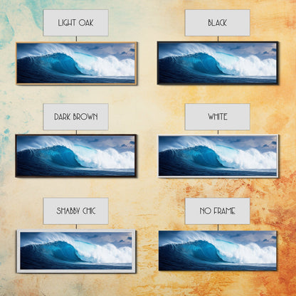 The Wave - Huge 40 Foot Wave - Surfer Decor - Framed Canvas Print - Nautical Decor - Nautical Art - Seascape Painting