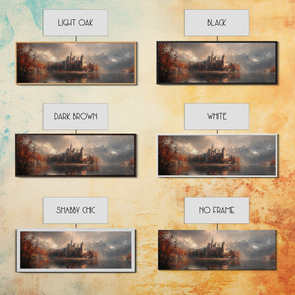 Dark Moonlit Gothic Castle, Framed Canvas Print, Dark Fantasy Painting, Dark Academia, Ready To Hang Art, Moody Decor