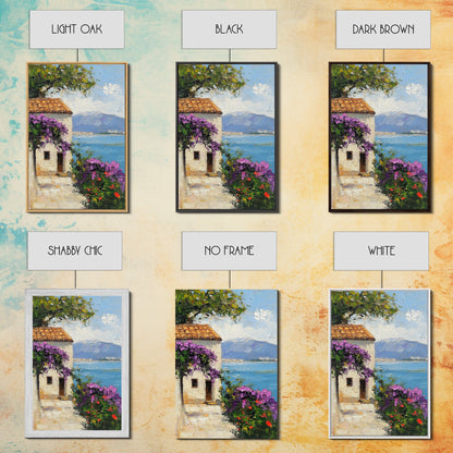 Italian Villa Art - Italy Print - Canvas Print - Gift For Italian, Italy Decor Vacation Gift Idea, Boho Modrn Art, Italy Themed Gift