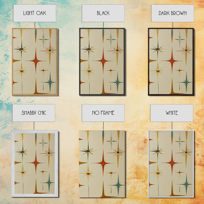 Mid Century Modern Atomic Starburst Retro Wall Art - Atomic Decor - Canvas Print - 50s Style Wall Art - MCM Mid Century Modern Art