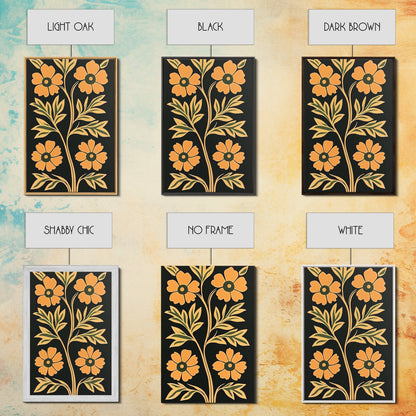 Framed Canvas Print Wall Art Boho Floral Print, Botanical Wall Art, Flower Market Poster, Minimalist Home Decor, Modern Farmhouse Art