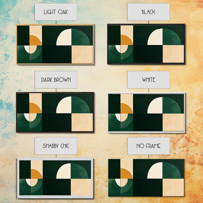 Horizontal Mid Century Modern Wall Art Framed Canvas Print, Oversized Extra Large Over Sofa living Room Wall Decor, Wall Hanging Canvas