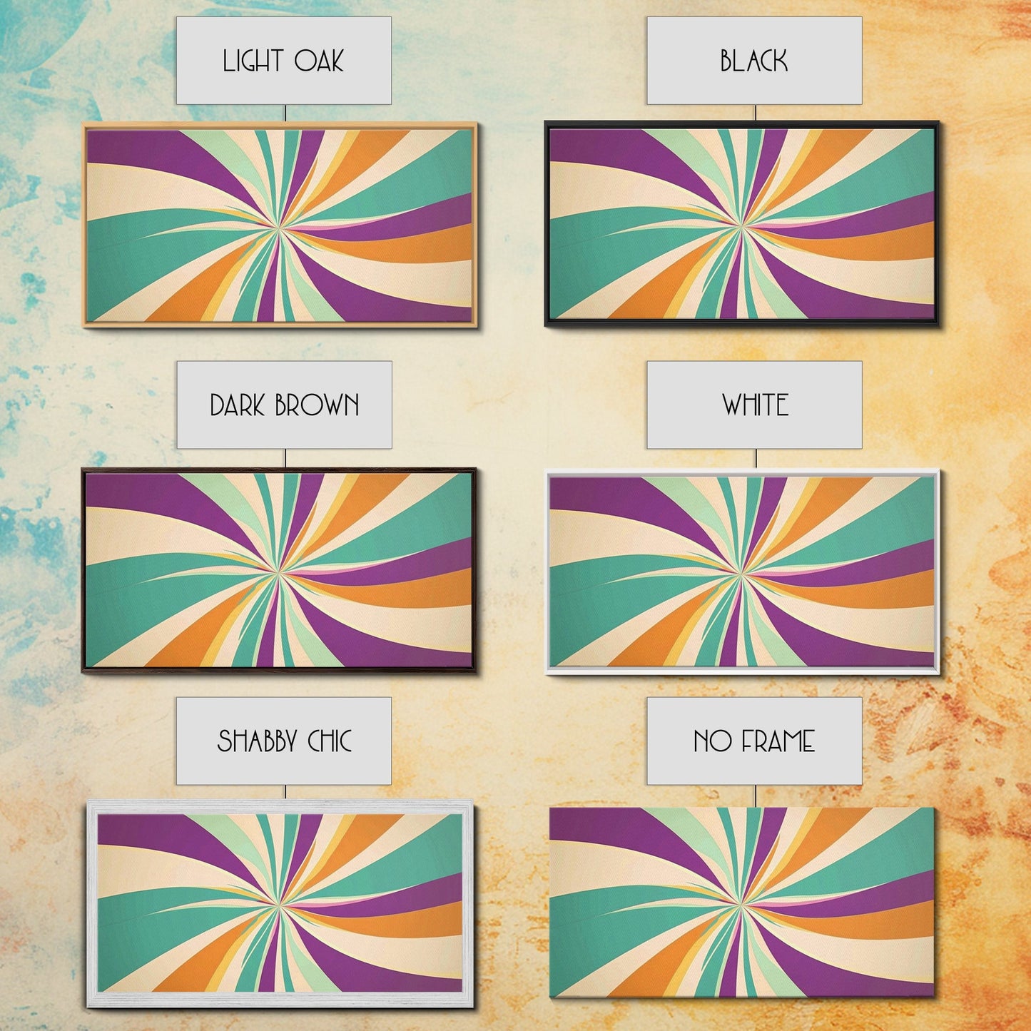 NuevArt Framed Canvas Print Wall Art MCM Mid Century Modern Canvas Print Abstract Shapes Illustration Mid Century Modern Wall Art