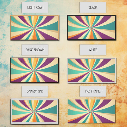 Mid Cenutry Modern Canvas Print Colorful Wall Art Retro 1950s Style Home Decor Above Sofa Living Room Wall Art