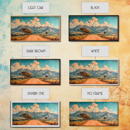 Nevada Desert Dirt Road Framed Canvas Print, Nature Print, Minimalist Wall Art, Life In The Desert, Rustic Farmhouse Above Sofa Wall Art