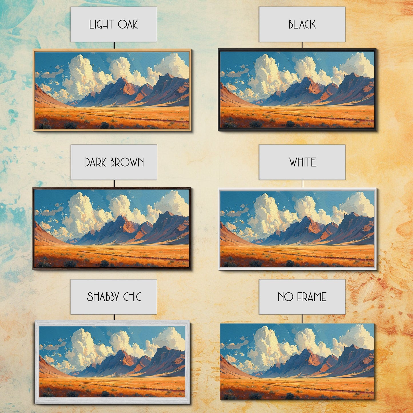 Southwestern Wall Decor | Western Wall Art | Retro Landscape Painting | Canvas Print | Retro Wall Hanging | American Western Arizona Art