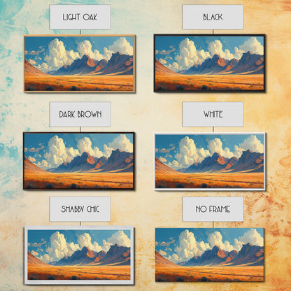 Southwestern Wall Decor | Western Wall Art | Retro Landscape Painting | Canvas Print | Retro Wall Hanging | American Western Arizona Art