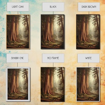 Majestic California Redwood Trees Framed Canvas Print, Redwood National Park, Fantasy Decor, California Decor, PNW Wall Art