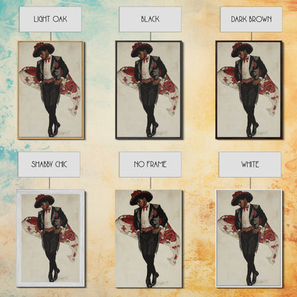 Spanish Toreador Framed Canvas Print, Impressionist Wall Art, Mexicano Wall Art, Spanish Decor, Spanish Wall Art, Cultural Decor