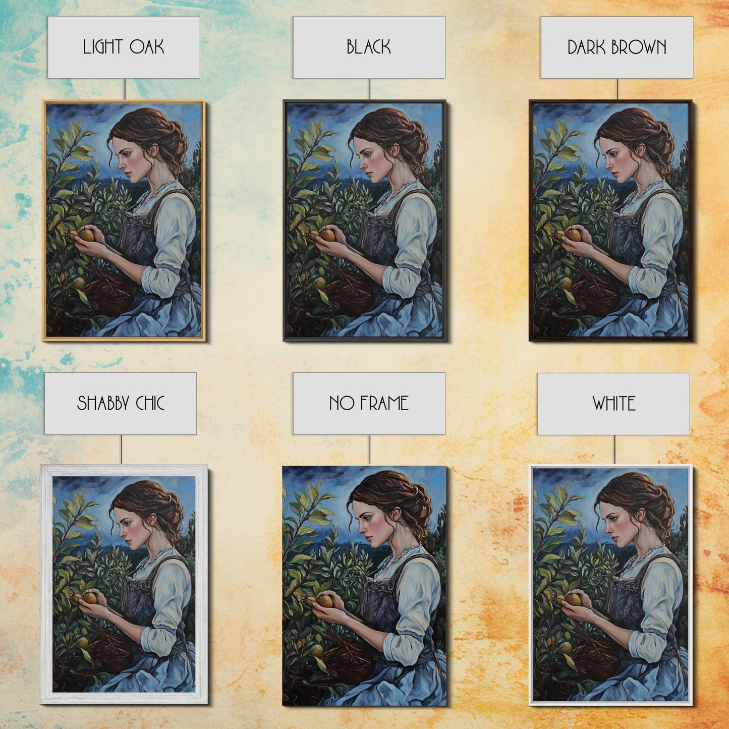 Woman In Garden Painting Print, Victorian Woman Portrait Painting Print, Lady In The Garden, Traditional Wall Art