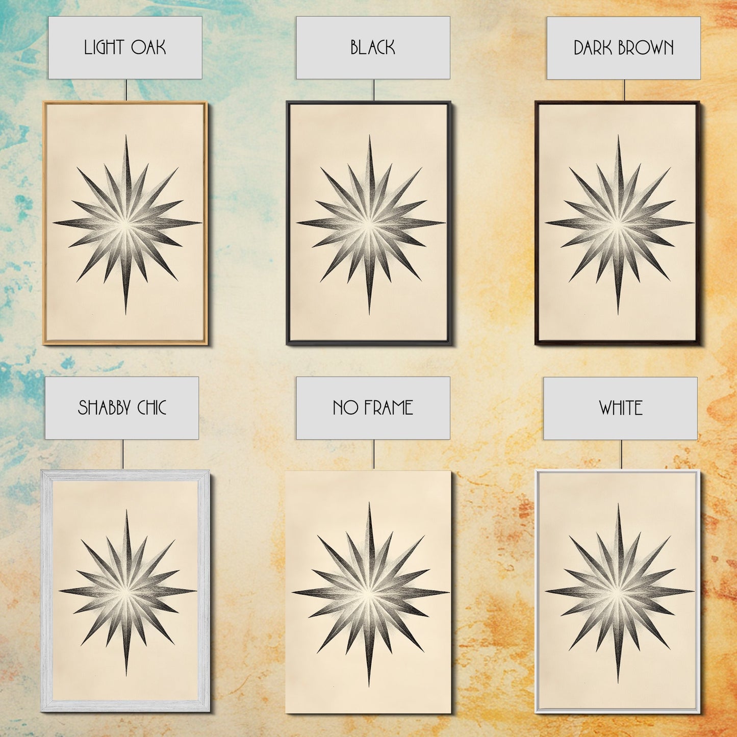 The North Star Canvas Print - Framed Canvas - Minimalist Christmas Art - Boho Christmas Art - Rustic Christmas Art