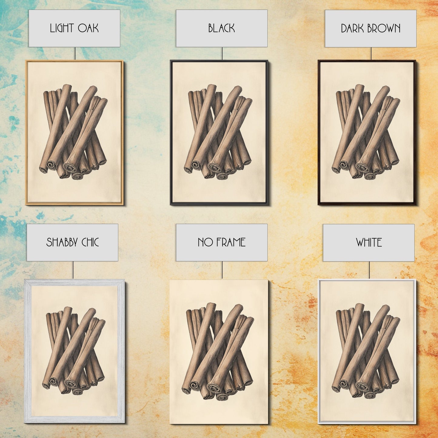 Christmas Cinnamon Sticks Canvas Print - Framed Canvas - Minimalist Christmas Art - Boho Christmas Art - Rustic Christmas Art