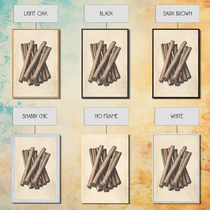 Christmas Cinnamon Sticks Canvas Print - Framed Canvas - Minimalist Christmas Art - Boho Christmas Art - Rustic Christmas Art